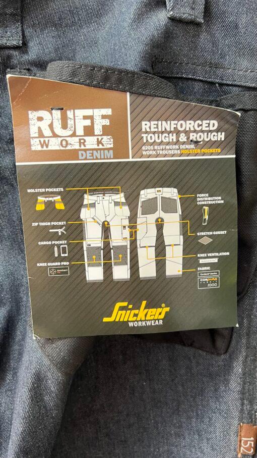 Работен панталон Snickers Workwear 6205 RuffWork Denim - Image 6
